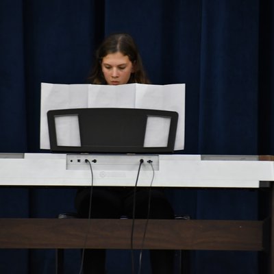 Darya Burgess 9S on the keyboard during the Interstellar performance..jpg
